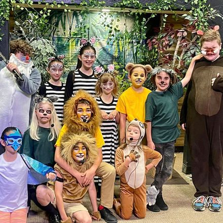 River Tech students in costume for school musical